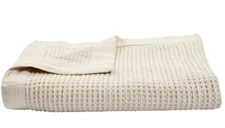 Jennifer Adams Cotton Waffle Throw 60" x 70" 100% Cotton Beige