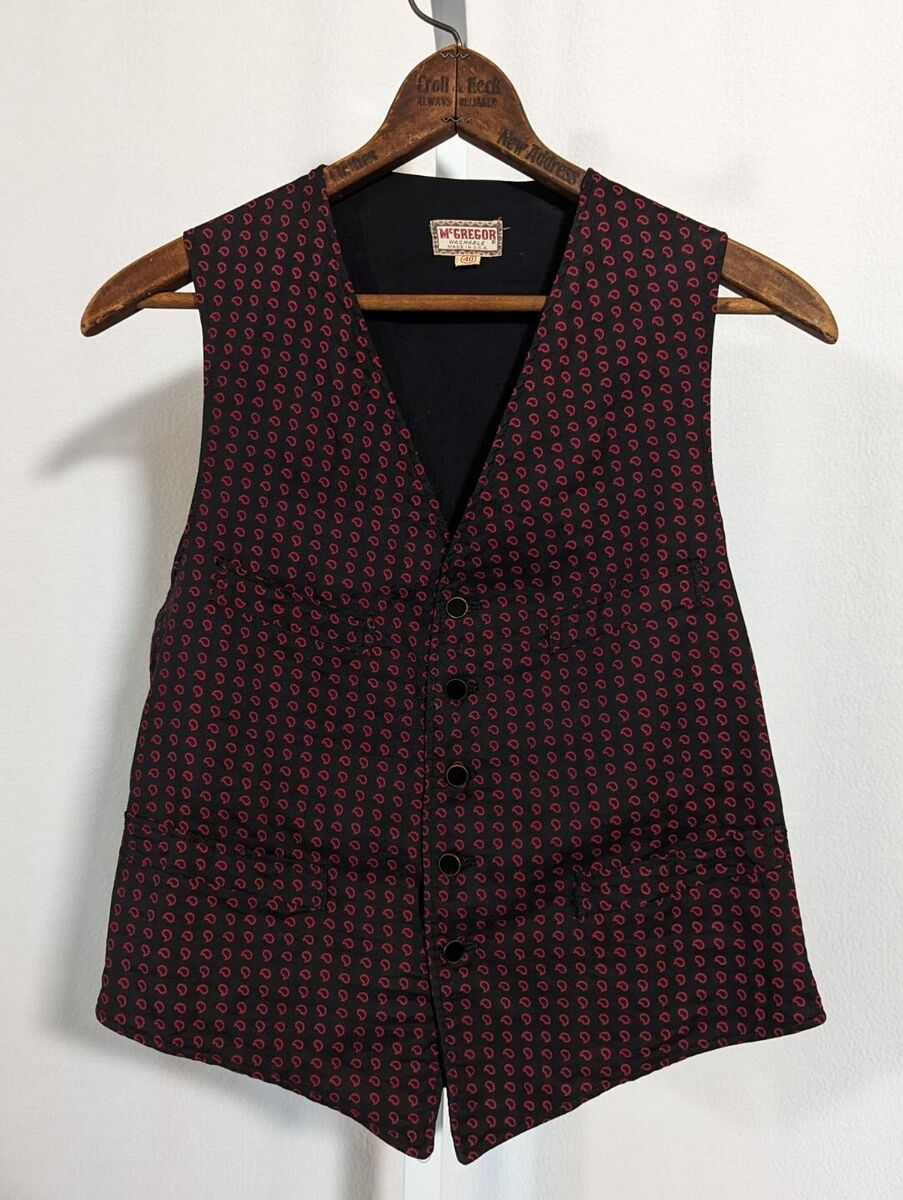 McGregor Vintage 50s 60s Bean Allover Print Waistcoat Vest McGregor Vintage 50s 60s Bean Allover Print Waistcoat Vest