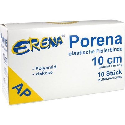 PORENA elast.Mullbinde 10 cm weiß o.Cello, 10 St PZN 03289633