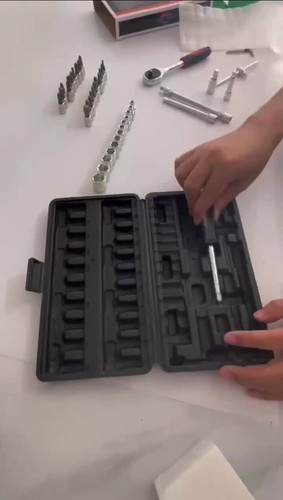 46 tlg. Steckschlüssel Satz Set 1/4" Knarrenkasten Ratschenkasten Nusssätze Tool - Video 1 von 1