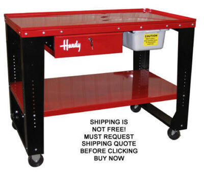 NEW Handy Industries Deluxe Steel Tear Down Work Bench Drain Mobile Table