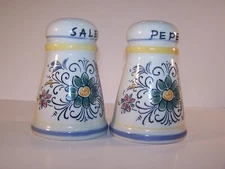 Vintage Hall Hand painted Floral Salt & Pepper Shakers Set