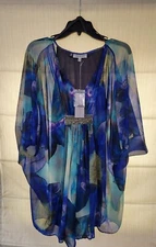 Jennifer Lopez Blouse Polyester Chiffon Flowing Summer XS