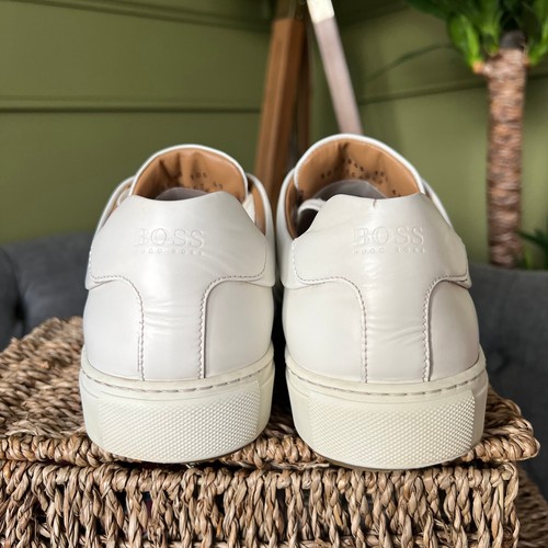 HUGO BOSS Mens Trainers Real Leather Sneakers UK 9 EU 43 - Imagen 4 de 15