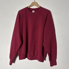 Vintage Blank Crewneck Sweatshirt 2XL XXL FRUIT OF THE LOOM 80s 90s Maroon Soft