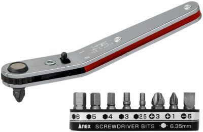 ANEX Bent-Up Head Offset Ratschendreher 9 Bits No.429 PH1,2,3,/HEX 2,5.3.4.5./-6