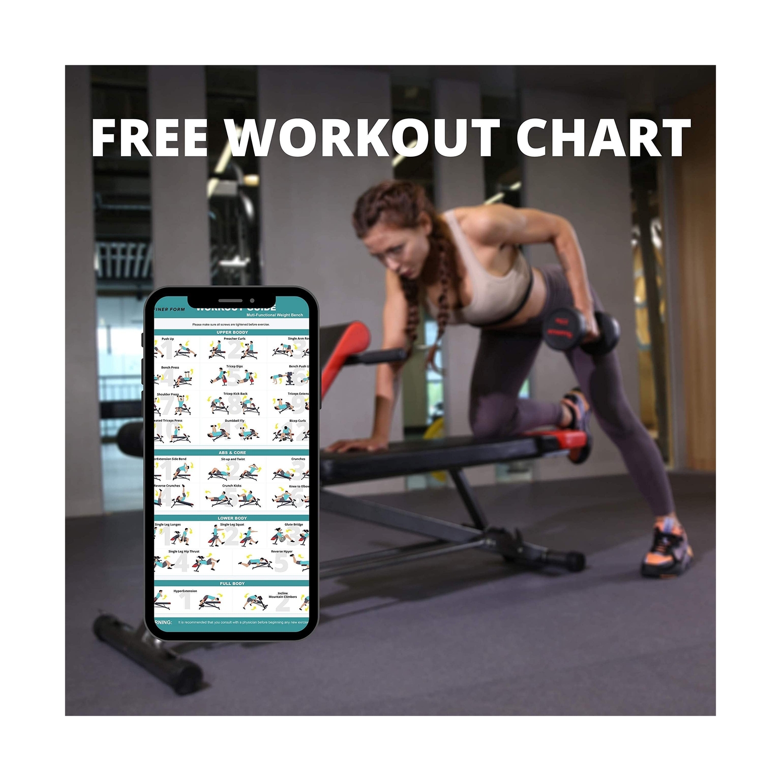 Chart Full Body Workout With Bench Workout Chart Finer Form Bench