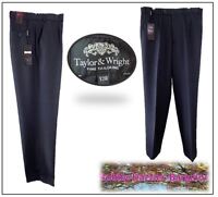 Taylor & Wright Mans Tailored Trousers W32 L31 Navy Flexi Waist Taylor & Wright Mans Tailored Trousers W32 L31 Navy Flexi Waist