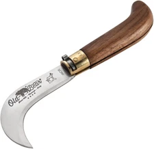 Old Bear Small Pruning Brown Walnut Folding Stainless Pocket Knife 930623LN