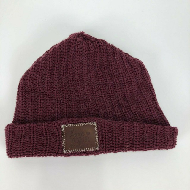 Love Your Melon Adult Unisex Maroon Color Knitted Hat Beanie 100
