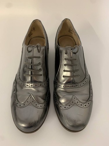 Clarks Brogues Size 5.5 Silver Leather 