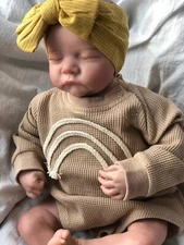 19''Sleeping Reborn Doll Realistic Baby Doll Toddler Silicone Vinyl Baby Outfit