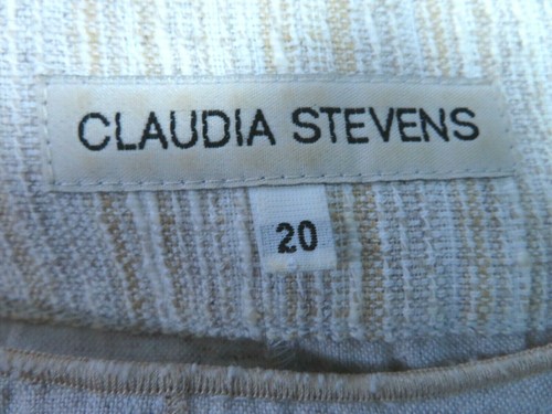 Claudia Stevens summer cool beige cotton linen mix top skirt trousers 3pc UK 20 - Picture 12 of 12