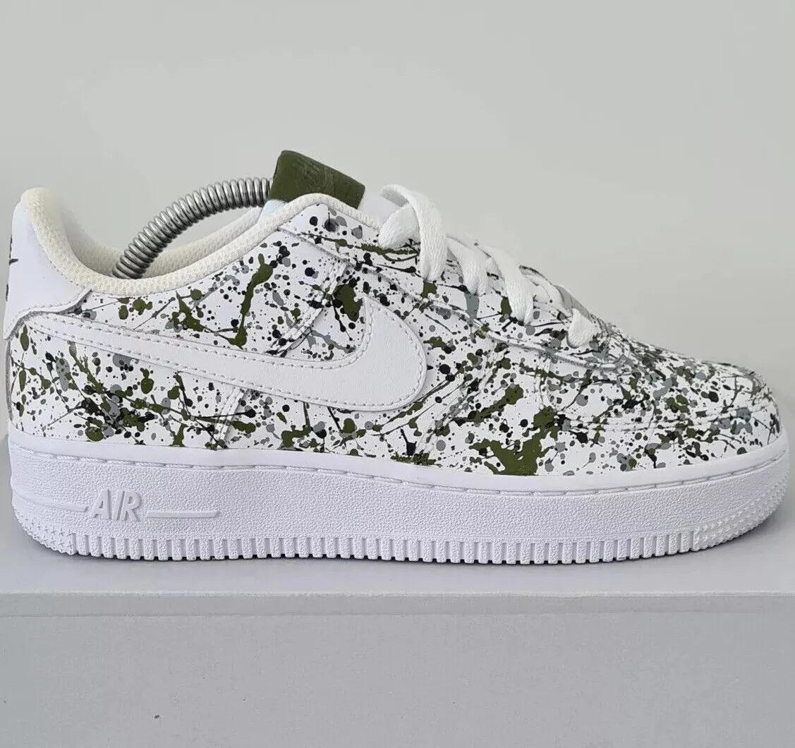 Nike Air Force 1 White Custom 'Lime Green Snakeskin' Edition