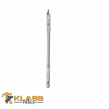 1/4 in.  x 6 in. Long Steel Spade / Paddle Bit for Wood by KlassTools