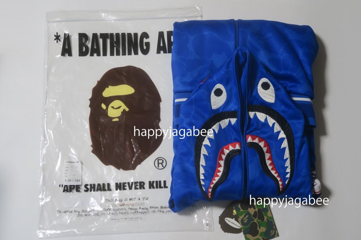 A BATHNIG APE Men's SOLID CAMO RELAXED FIT SHARK FULL ZIP A BATHNIG APE Men's SOLID CAMO RELAXED FIT SHARK FULL ZIP
