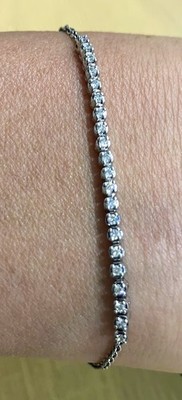 Silber Petite Lab Diamant Tennis Armband (1/4 Karat / 0,25 ctw)