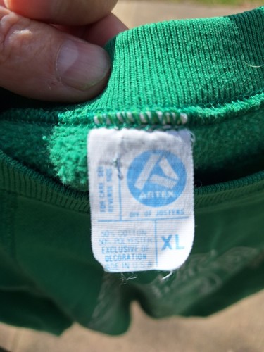 Sudadera vintage años 70 Artex Hawaii University Seal verde XL rara EE. UU. - Imagen 11 de 12
