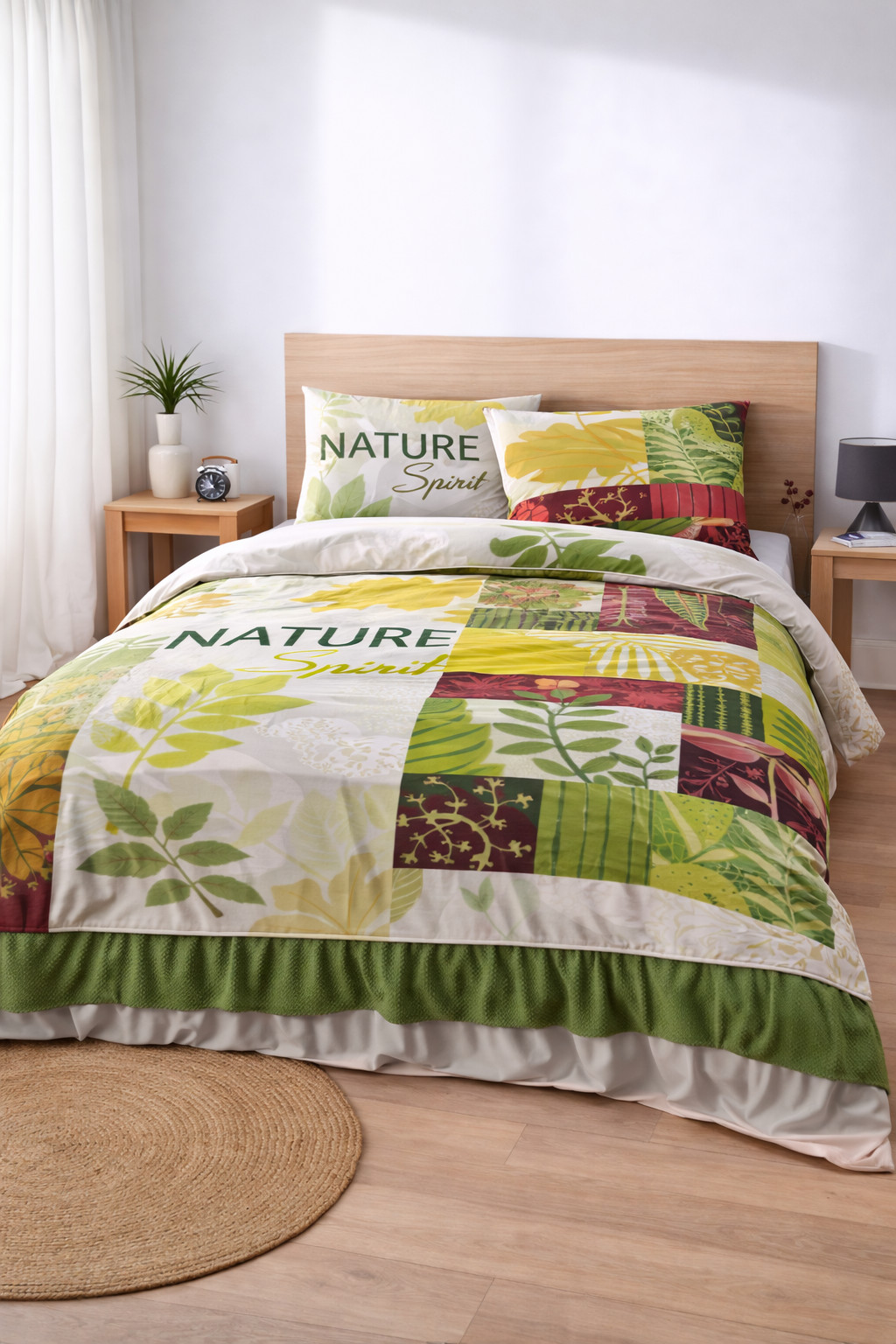 Parure de draps 4 pièces Guy d'Alban Nature en coton 140x190 cm