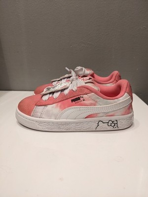 PUMA Kids Halo Kitty Pink Suede Shoes sz 10C