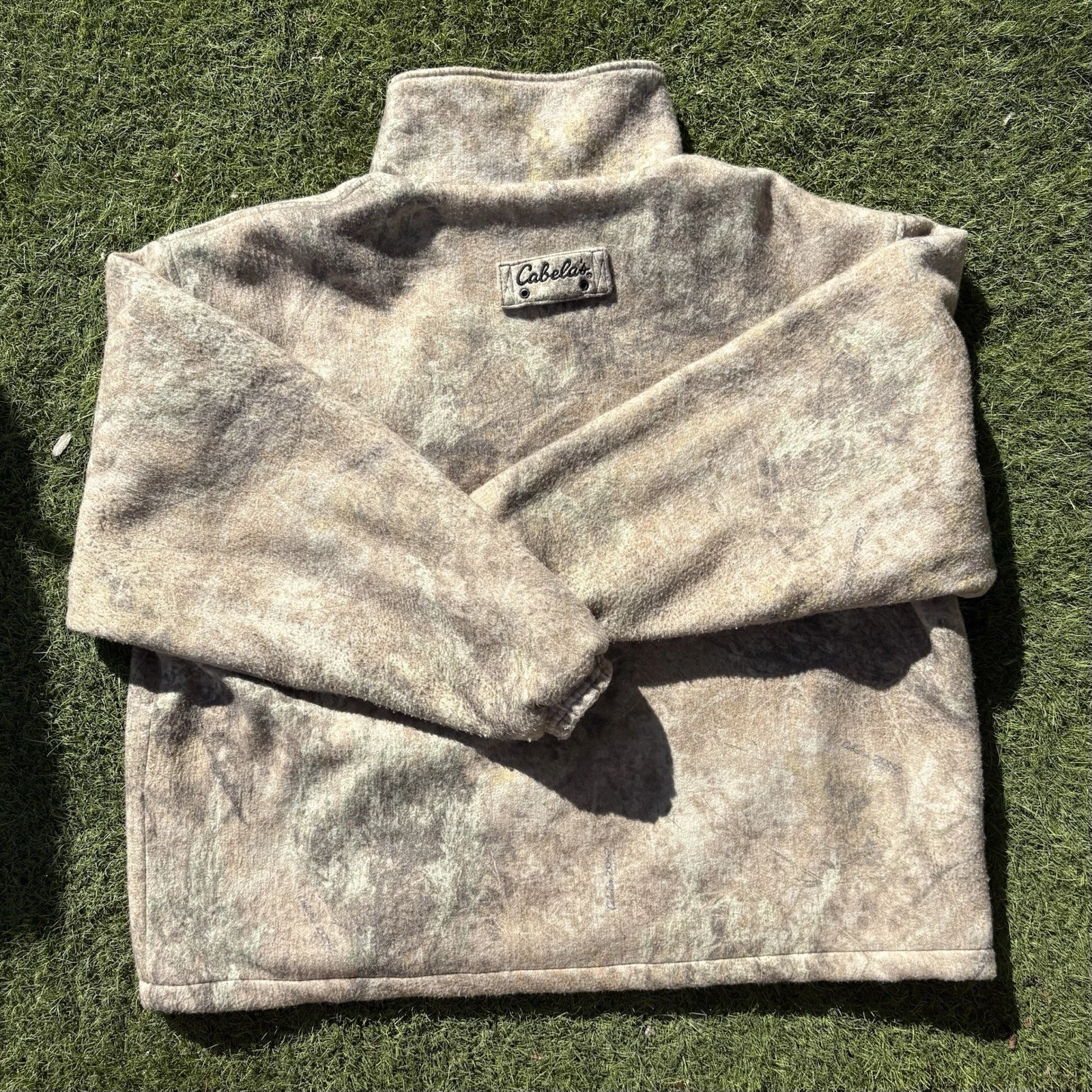 Cabela's Outdoor Gear Men's 2XL Camo Fleece Jacket Full Zip Pockets image 6
