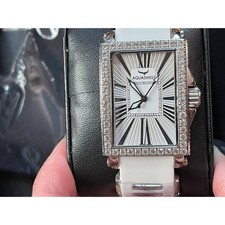 Reloj Aquaswiss Kelly Damas Plata Blanco Goma Blanco Pulsera con Plata Nuevo en Caja