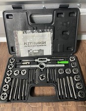 Pittsburgh Metric 40pc Carbon Steel Tap and Die Set, 6.5, 1.0, 0.75, Item 62832