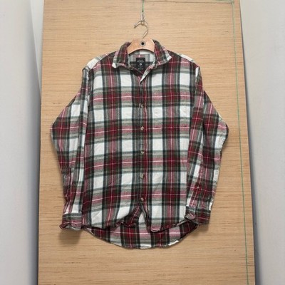 RedHead Mens Plaid Flannel Button Down Shirt Red White Green Small 4559