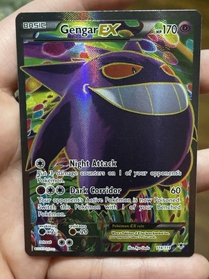 2014 POKEMON XY PHANTOM FORCES #114 GENGAR EX FULL ART ULTRA RARE HOLO ENGLISH