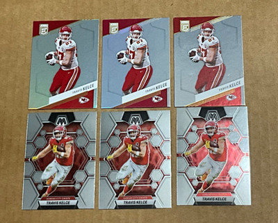 Travis Kelce 6 Card Lot 2023 Panini Elite & Mosaic Kansas City Chiefs
