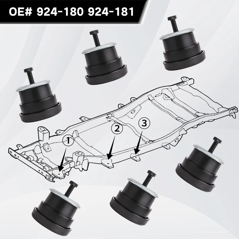 Kit de buje de montaje de cabina de carrocería 6* para Chevy S10 GMC Sonoma 1994-2004 924-180 924-181 Foto 4 de 4