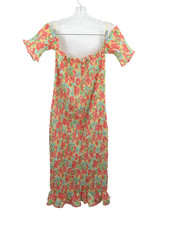 DEE ELLY Midi Bodycon Dress Women L Multicolor Floral Mermaid Whimsical Fairy