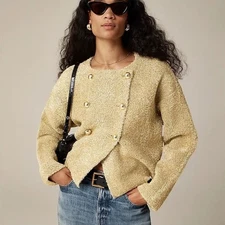 J. Crew collection oversized double breasted metallic blazer jacket size small