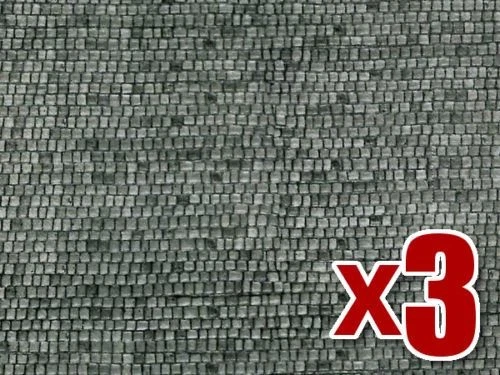 3x Cobblestone Pavement Cardboard - Vollmer 47360 - N gauge