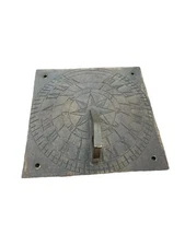 Antique Vintage Original Cast Bronze Sun SUNDIAL Compass Roman Numeral Brass