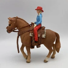 Schleich COWGIRL w/QUARTER HORSE Saddle Rider Set Figures