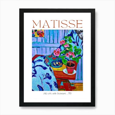 Henri Matisse Stillleben mit Geran gerahmtes Wandbild Poster Leinwanddruck Bild