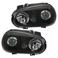 Design Scheinwerfer FüR VW Golf 4 IV Bj. 97-03 Schwarz + Nebelscheinwerfer NSW