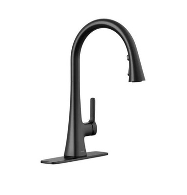 NEW Kohler Guild Matte Black Pull Down Kitchen Faucet Stream Sweep R33912-BL