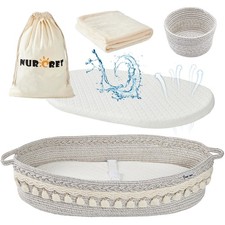 Baby Changing Basket, Foldable Portable Changing Pad, Moses Basket for Newbor...