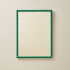 Inside Story Green Rectangular Bobbin Mirror 61cm x 45.72cm