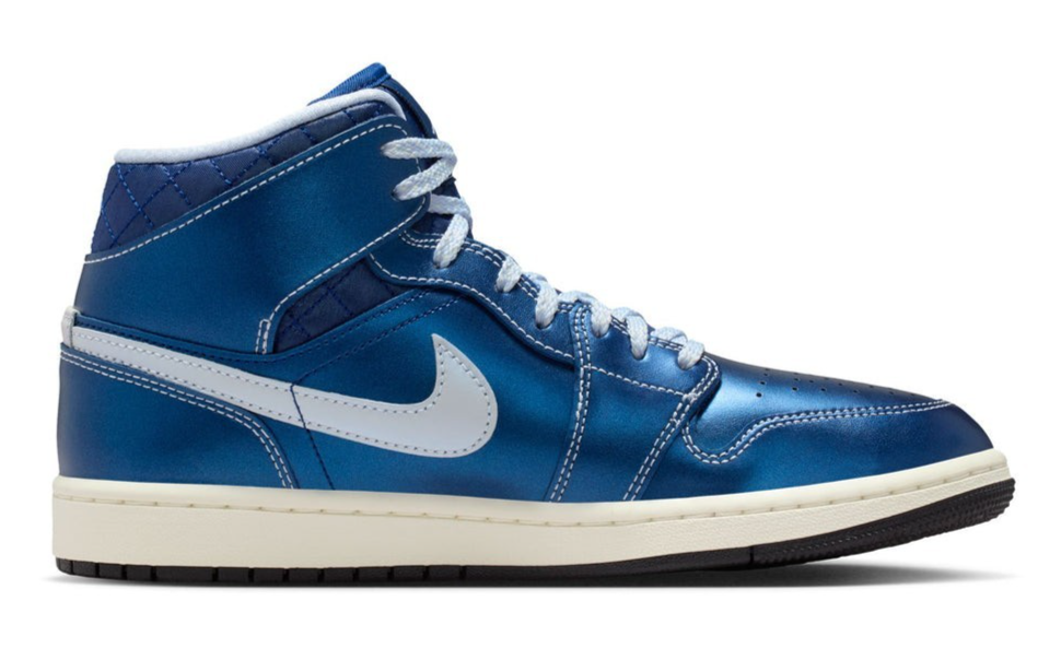 Nike Air Jordan 1 Mid SE Metallic Blue Quilted IM5128-001 Women's