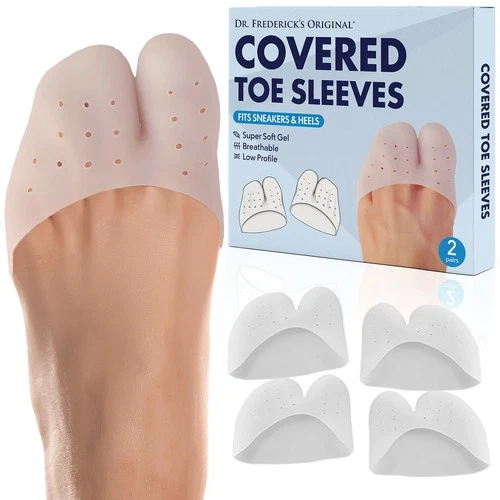 All-Day Comfort Toe Sleeves - 4 Pieces - Breathable Gel Toe Protectors with M... - Picture 1 of 7