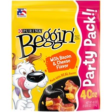 Beggin' Strips Dog Treats with Real Bacon  Cheese Flavors Tender Chews