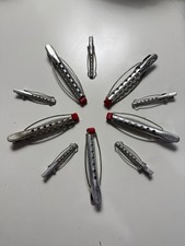 10 Vintage Tip-Top Metal Hair Rods With Red Tips 2 Sizes Hair Curlers Perm Rods