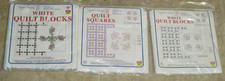 NEW 3 PACKAGES White Quilt Blocks Jack Dempsey Pansies Orchids Butterflies LOT +