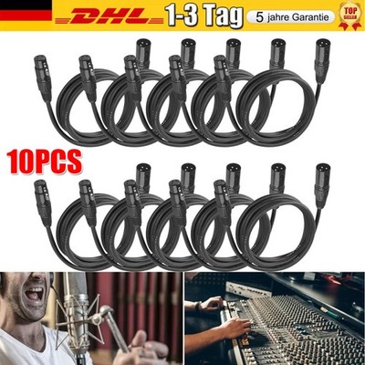 10x DMX Kabel 1m XLR 3-Pin Kabel DMX512 Signalkabel für Moving head Par Licht DE