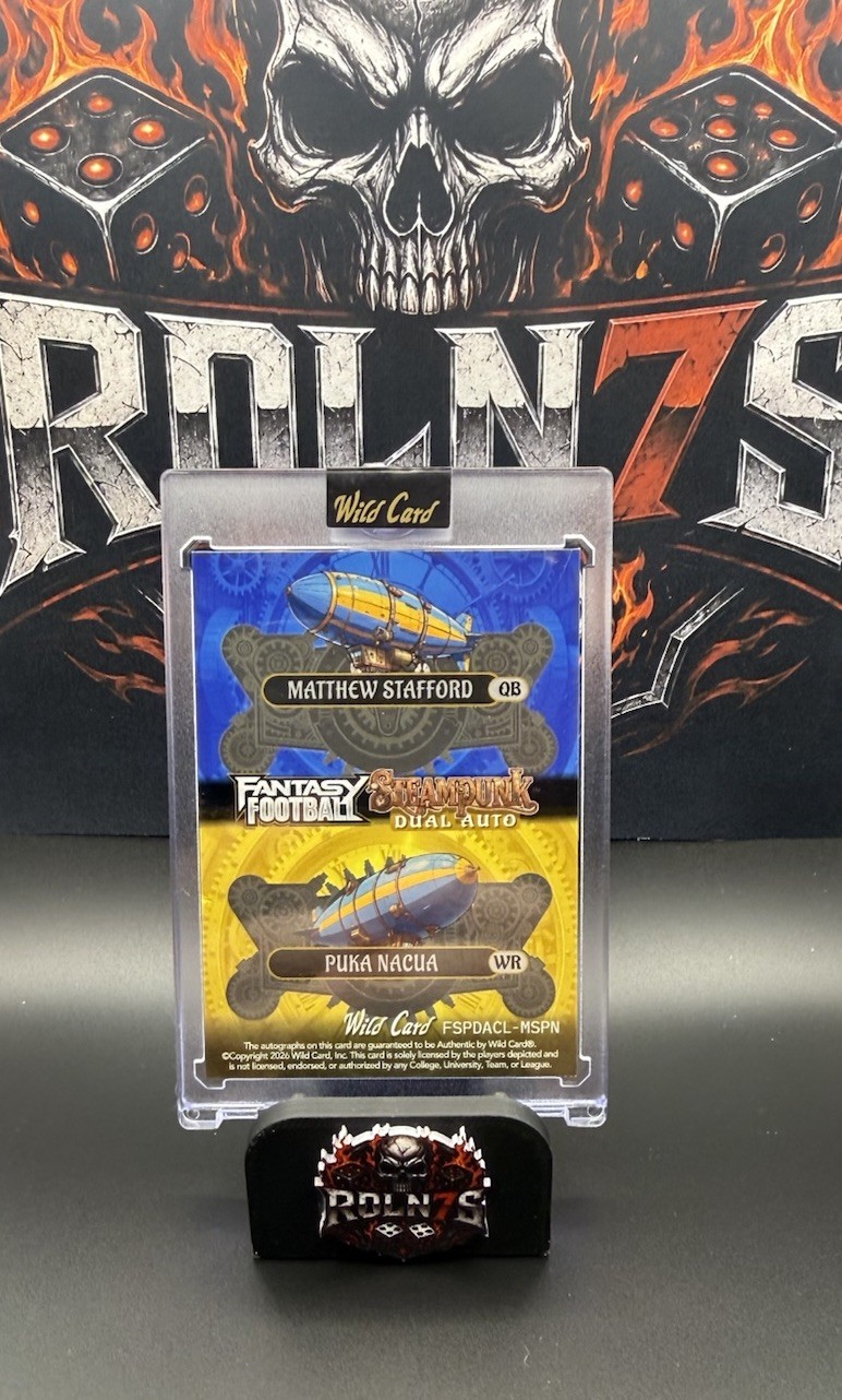 Wild Card Fantasy Football Steampunk Dual Auto 1/1 Stafford Nacua #FSPDACL-MSPN view 3