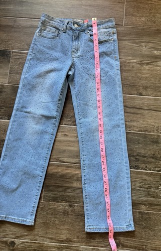Celebrity Ace Girls Youth Flare Stretch Jeans Size 12 Distressed Light Wash - Picture 7 of 9