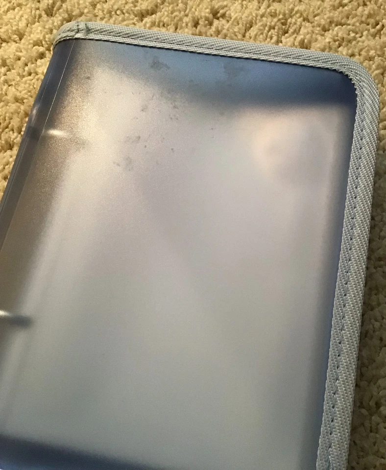 Álbum de fotos azul claro de 2 anillas con cremallera de plástico para 5" de ancho x 7" de alto 50 hojas Foto 2 de 4